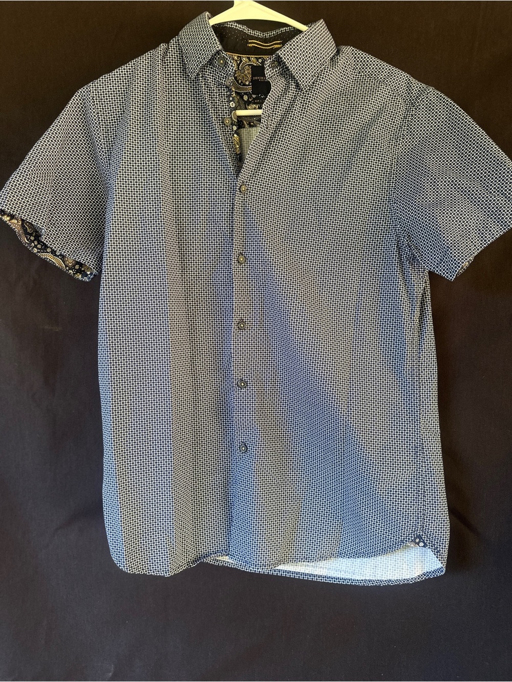 Men's Short Sleeve Button-Up Shirt Navy